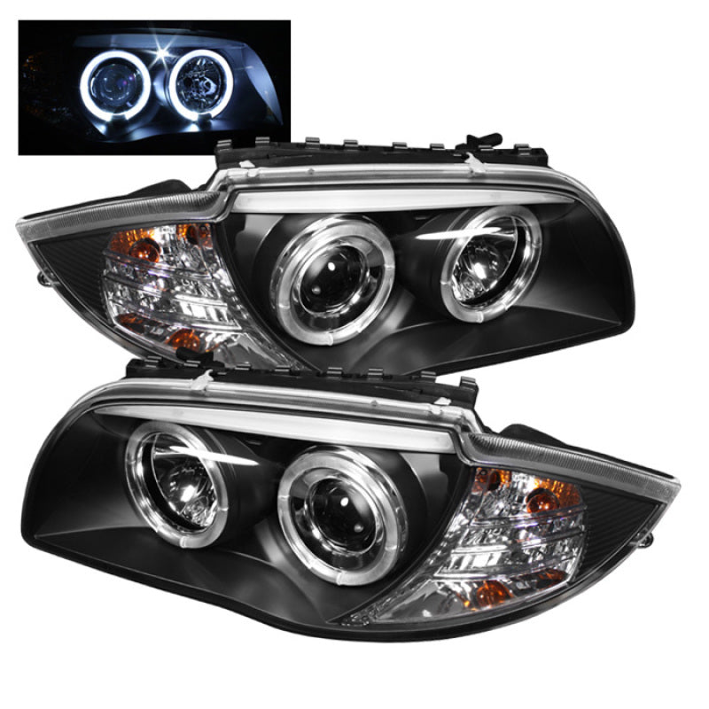 SPYDER 5008985 Spyder BMW E87 1-Series 08-11 Projector Headlights LED Halo Black High H1 Low H7 PRO-YD-BMWE87-HL-BK
