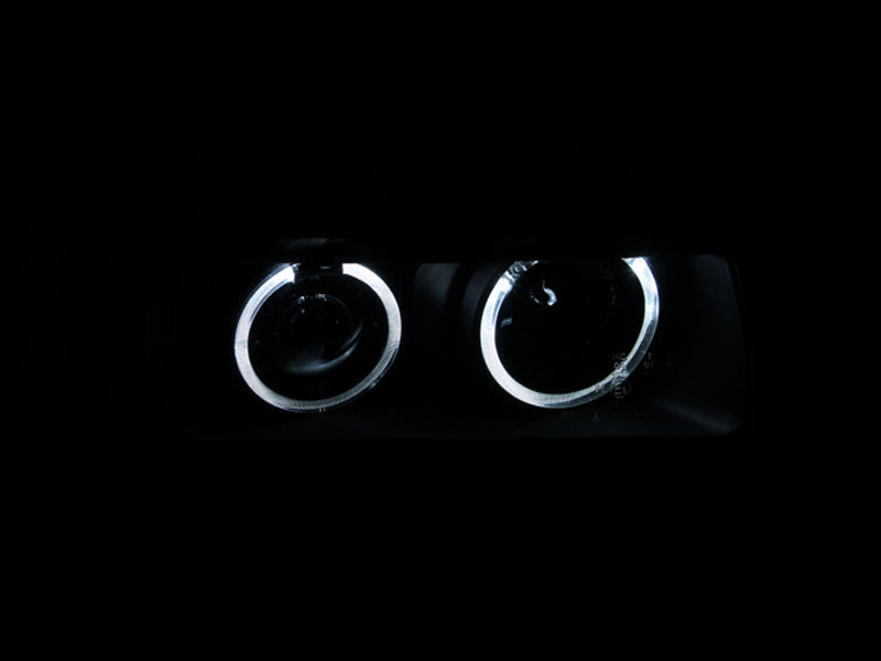 ANZO 121325 1992-1998 BMW 3 Series E36 Projector Headlights w/ Halo Black G2 1 pc