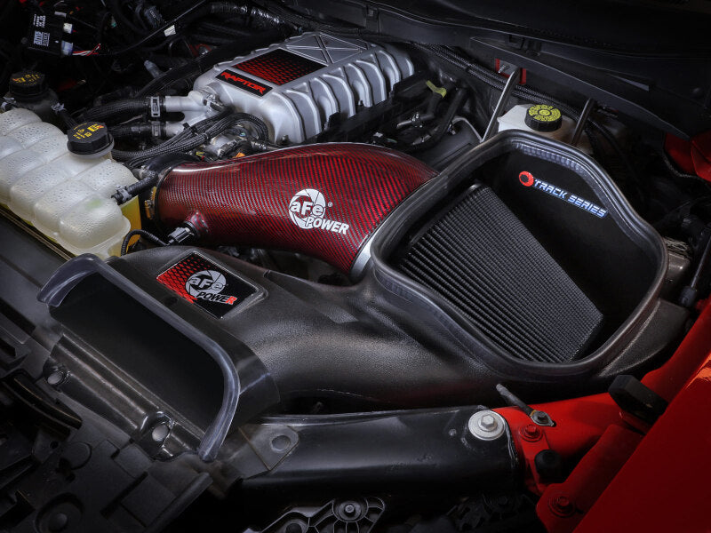aFe 57-10030KR 23-24 Ford F150 Raptor R Supercharged Red Carbon Track Series Air Intake w/ P5R Filter (MOQ 24)