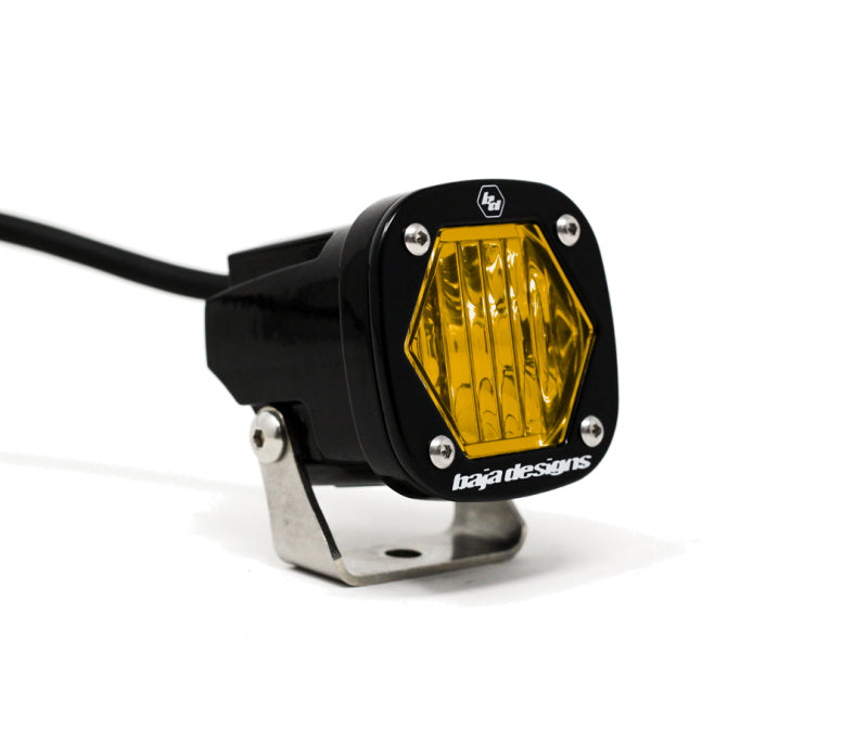 Baja Designs 380015 S1 Amber Wide Cornering LED Light w/ Mounting Bracket Single