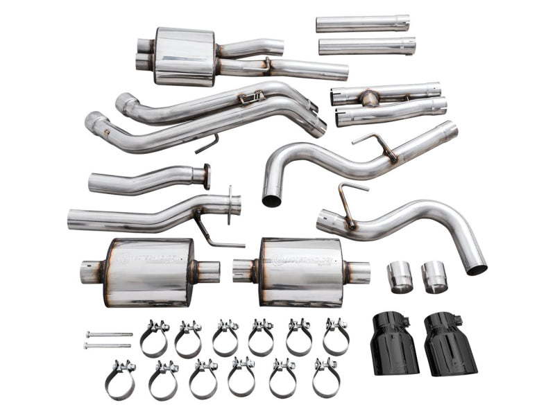 AWE Tuning 3015-33826 AWE 16-22 Toyota Tacoma 0FG Catback Exhaust w/ BashGuard - Dual Diamond Black Tips