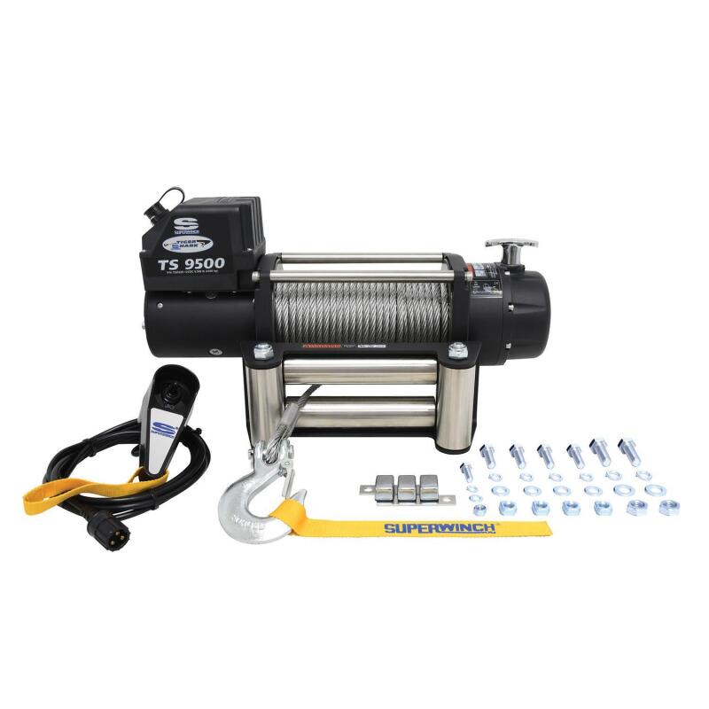 Superwinch 1595200 9500 LBS 12V DC 11/32in x 95ft Steel Rope Tiger Shark 9500 Winch