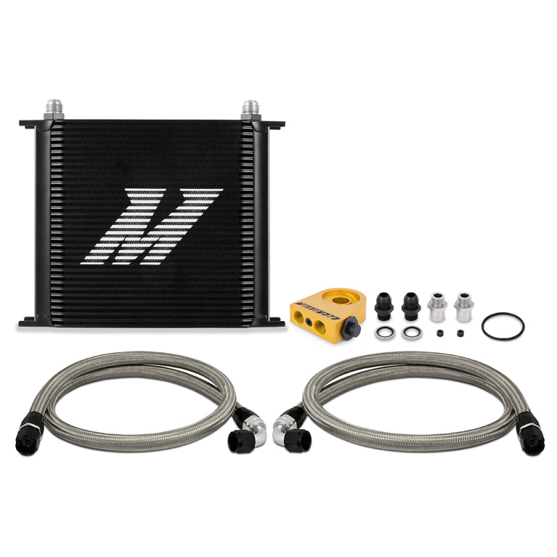 Mishimoto MMOC-U34TBK Universal Thermostatic Oil Cooler Kit 34-Row Black