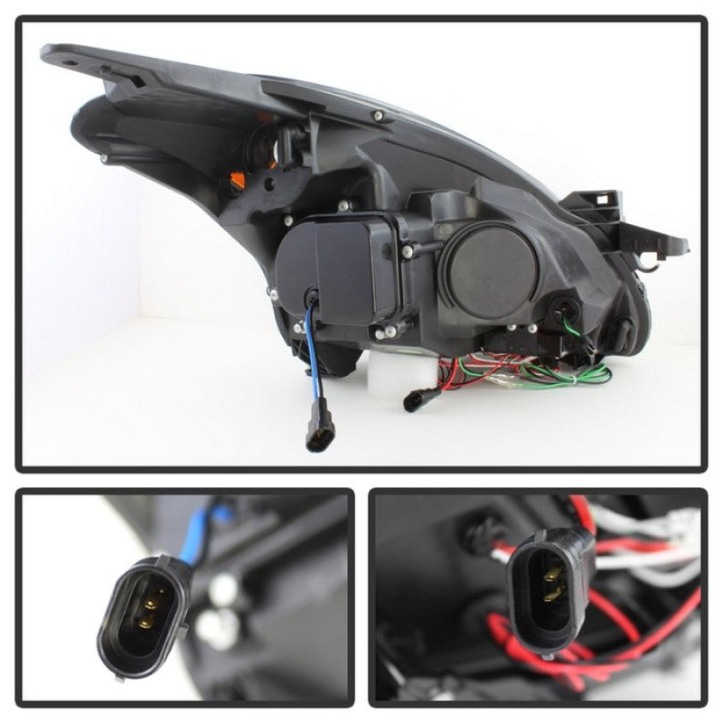 SPYDER 5076830 Spyder Nissan Altima 4Dr 10-12 Projector Headlights Light DRL LED Halo Blk PRO-YD-NA104D-LTDRL-BK