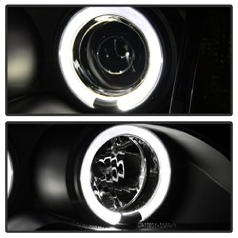 SPYDER 5042415 Spyder BMW E46 3-Series 02-05 4DR Projector Headlights 1PC LED Halo Blk PRO-YD-BMWE4602-4D-AM-BK