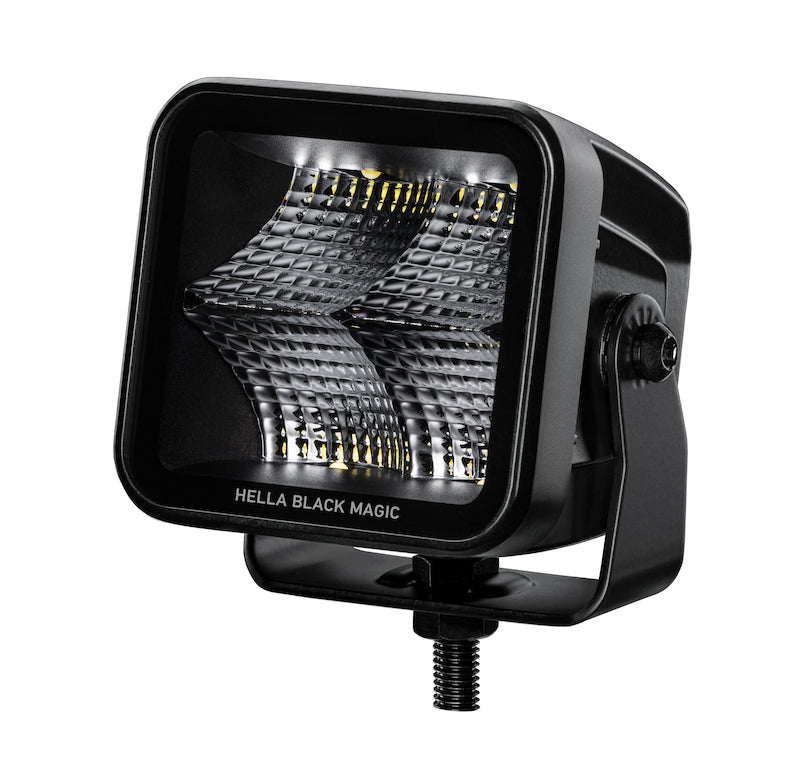 Hella 358176811 Universal Black Magic 3.2in L.E.D. Cube Kit - Flood Beam
