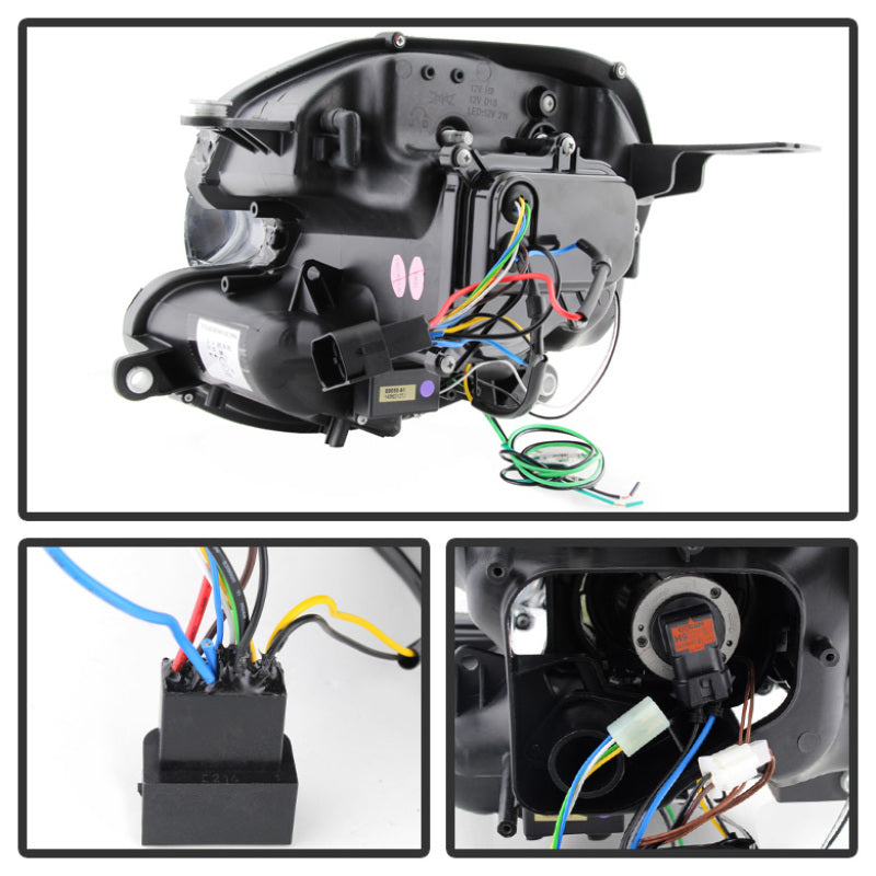 SPYDER 5080608 Spyder Mini Cooper 2007-2012 Projector Headlights Halogen Model Only - DRL Black PRO-YD-MC07-DRL-BK