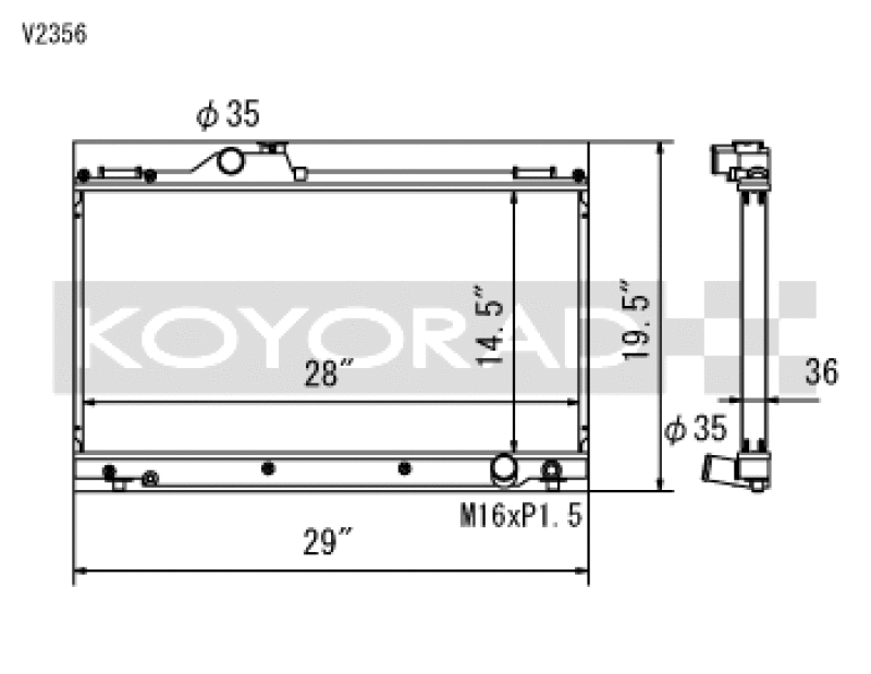 Koyo V2356 01-05 Lexus IS300 (MT) Radiator