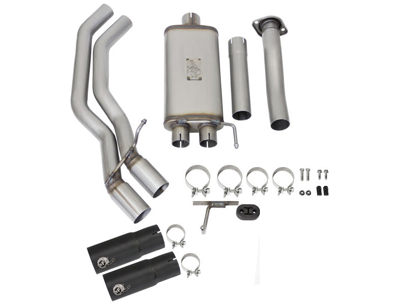 aFe 49-43081-B Rebel Exhausts 3in SS Cat-Back 15-16 Ford F-150 EcoBoost V6 2.7/3.5L V8 5.0L w/ Black Tips