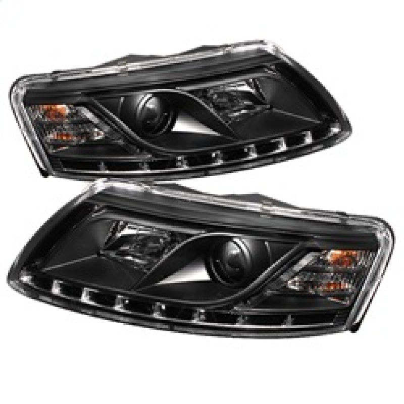 SPYDER 5029416 Spyder Audi A6 05-07 Projector Headlights Halogen Model Only - DRL Black PRO-YD-ADA605-DRL-BK