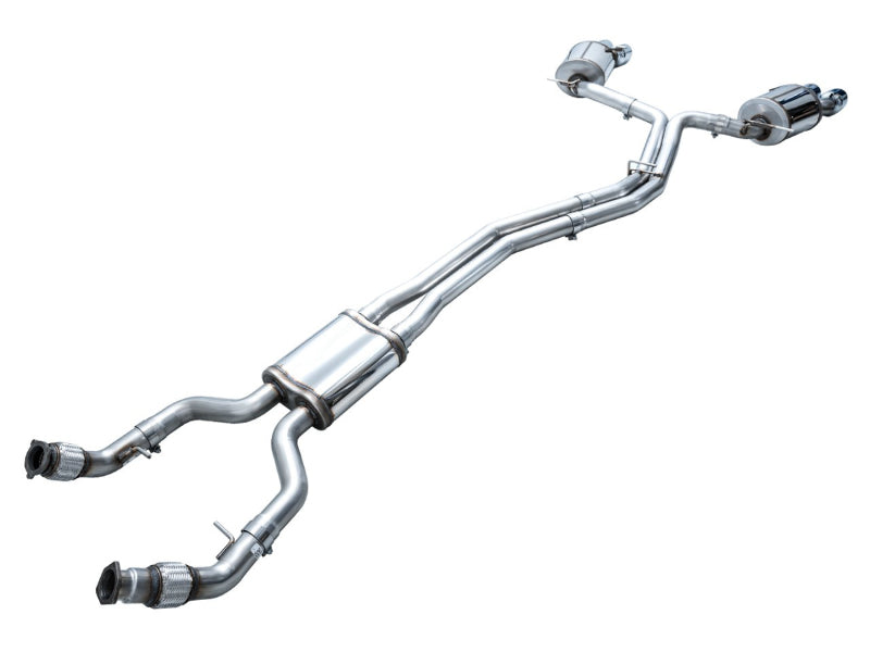 AWE Tuning 3015-42103 19-23 Audi C8 S6/S7 2.9T V6 AWD Touring Edition Exhaust - Chrome Silver Tips