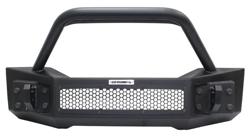 Go Rhino 331101T 07-20 Jeep Wrangler JL/JLU/JK/JKU/Gladiator JT Rockline Front Stubby Bumper w/ Overrider