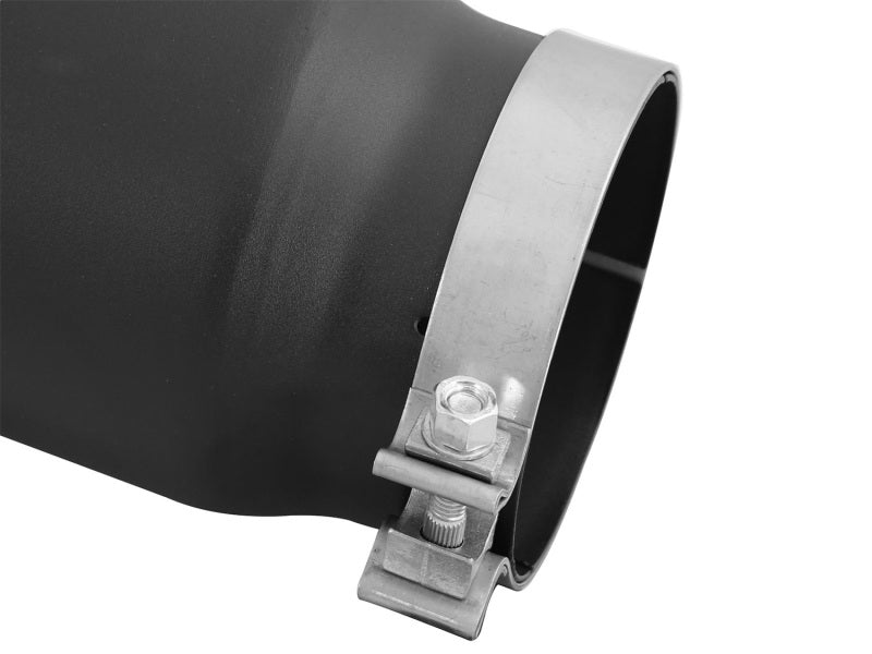 aFe 49T50601-B12 Diesel Exhaust Tip Bolt On Black 5in Inlet x 6in Outlet x 12in Long