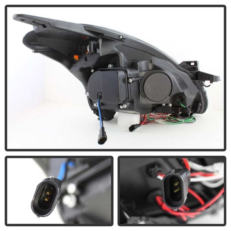 SPYDER 5076830 Spyder Nissan Altima 4Dr 10-12 Projector Headlights Light DRL LED Halo Blk PRO-YD-NA104D-LTDRL-BK
