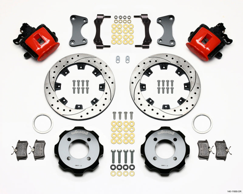 Wilwood 140-11900-DR Combination Parking Brake Rear Kit 11.75in Drilled Red 2011 Fiesta Rear