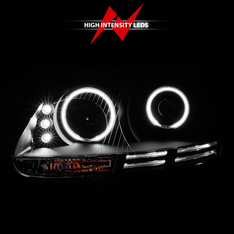 ANZO 121345 2006-2009 Volkswagen Rabbit Projector Headlights w/ Halo Black (CCFL)