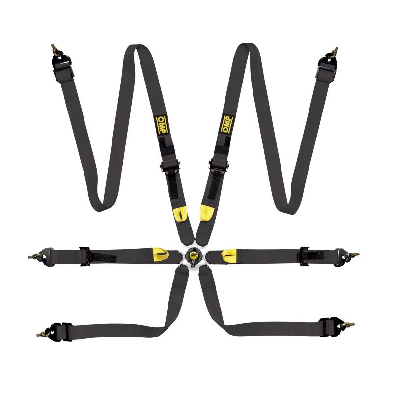 OMP DA0-0208-A01-071 Safety Harness First 2In Black (Fia 8853-2016) Pull Up - Steel Adj