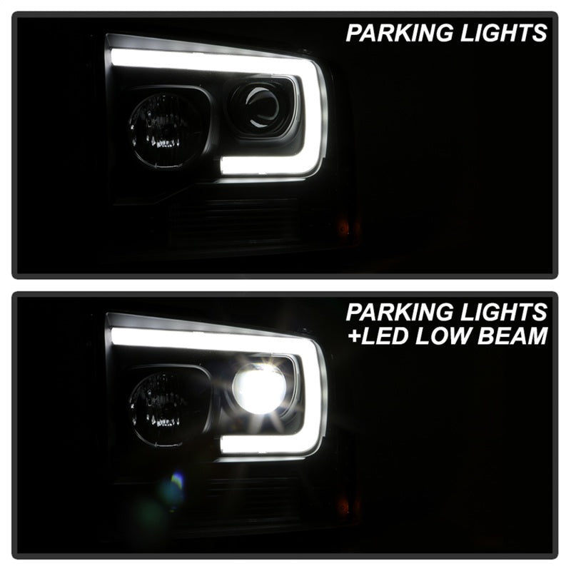 SPYDER 5087911 Spyder 05-07 Ford F250/350/450 Super Duty Projector LED Black PRO-YD-FS05V2PL-BK