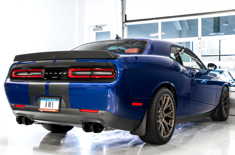 AWE Tuning 3020-43082 2015+ Dodge Challenger 6.4L/6.2L Non-Resonated Touring Edition Exhaust - Quad Black Tips