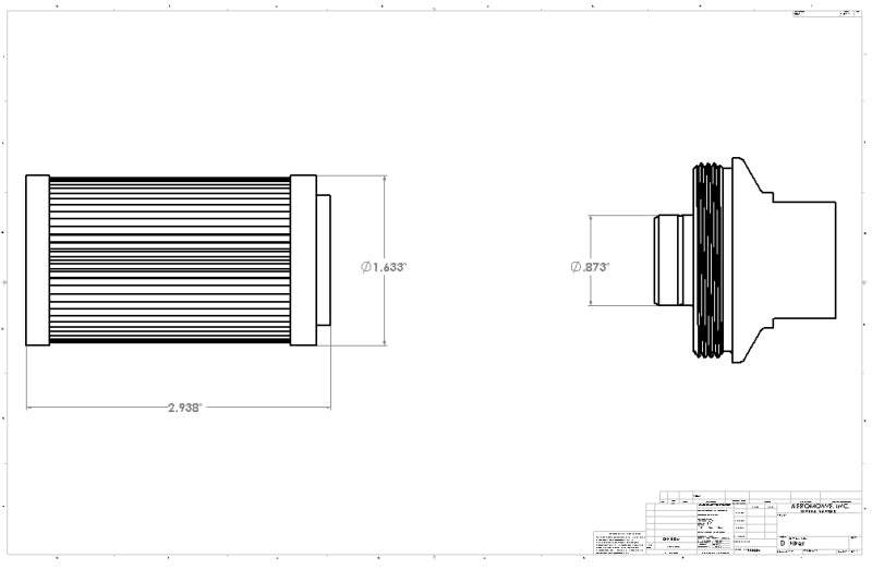 Aeromotive 12378 In-Line Filter - (AN -8 Male) 40 Micron Stainless Mesh Element Bright Dip Black Finish