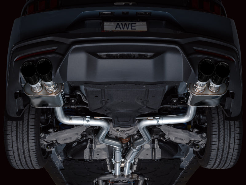 AWE Tuning 3025-43650 AWE 2024 Ford Mustang GT Fastback S650 RWD SwitchPath Catback Exhaust w/ Quad Diamond Black Tips