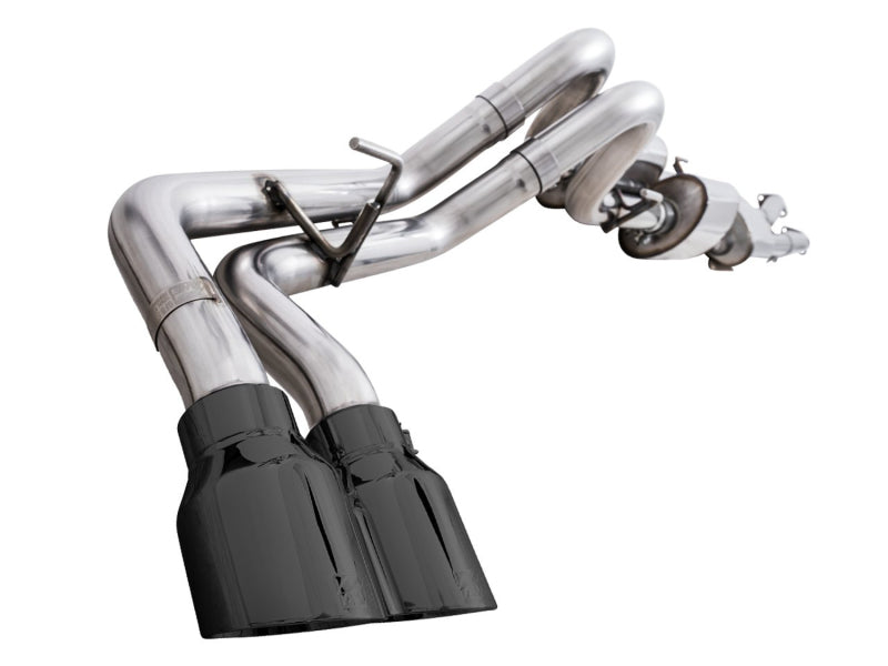 AWE Tuning 3015-33826 AWE 16-22 Toyota Tacoma 0FG Catback Exhaust w/ BashGuard - Dual Diamond Black Tips