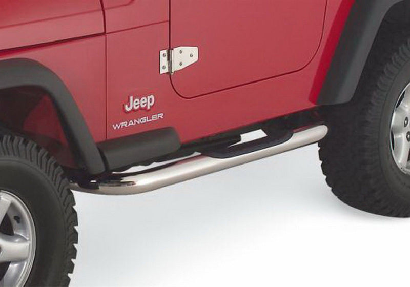 Rampage 9425 1987-1995 Jeep Wrangler(YJ) 3 Inch Round Nerf Bar - Polished