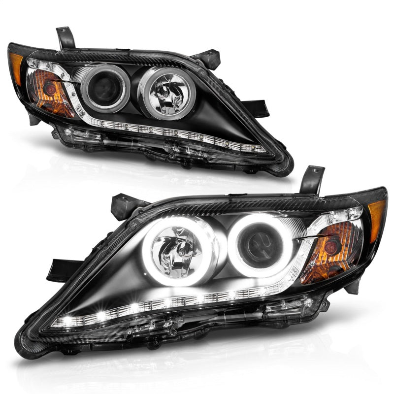 ANZO 121442 2010-2011 Toyota Camry Projector Headlights w/ Halo Black (CCFL)