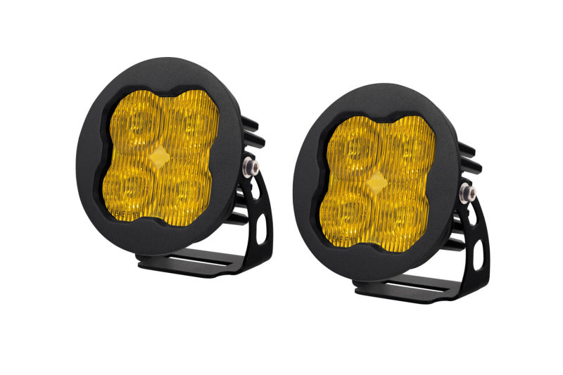 Diode Dynamics DD6142P SS3 LED Pod Sport - Yellow SAE Fog Round (Pair)