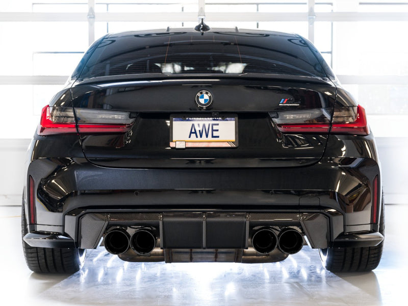 AWE Tuning 3020-42482 AWE Track Edition Catback Exhaust for BMW G8X M3/M4 - Diamond Black Tips
