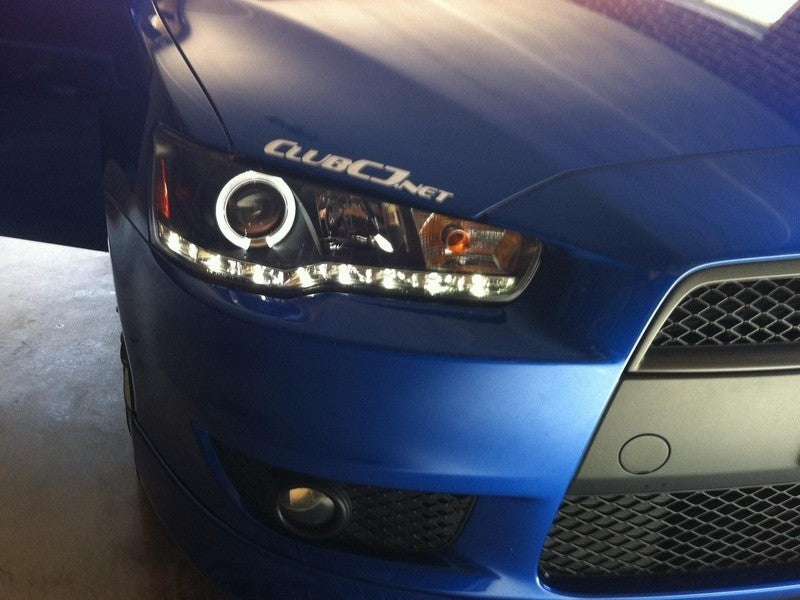 SPYDER 5039392 Spyder Mitsubishi Lancer/EVO-10 08-14 Projector Halogen Model- LED Halo DRL Blk PRO-YD-ML08-DRL-BK
