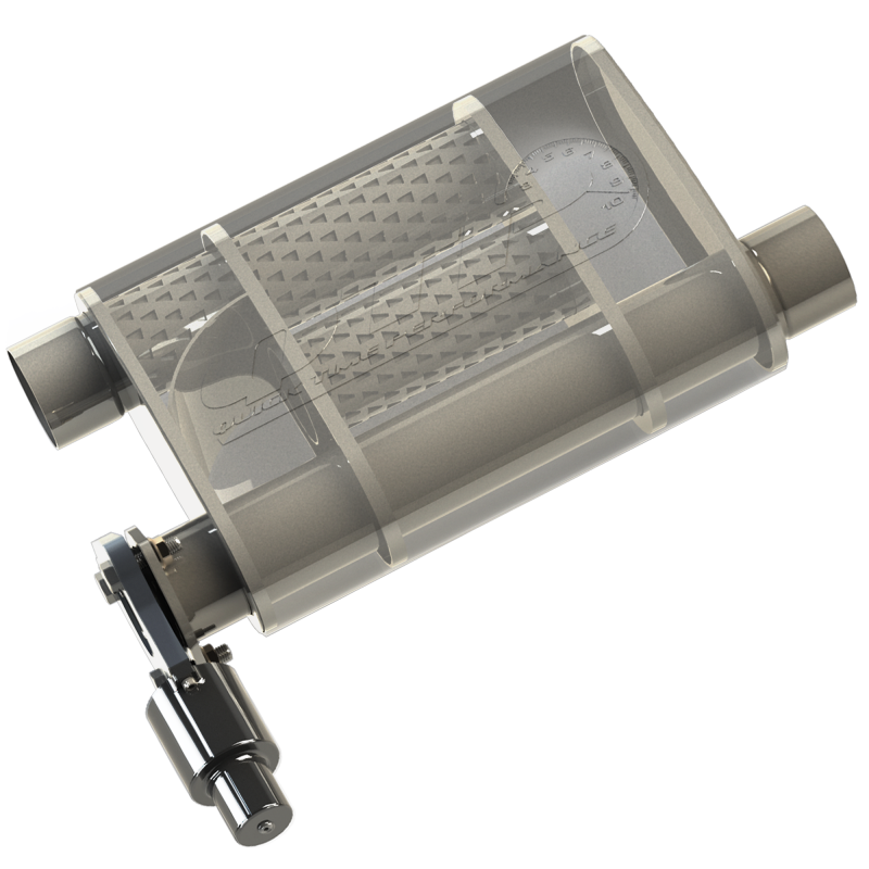 QTP 13251C 2.5in Weld-On 304SS Reverse Screamer Muffler w/Bolt-On QTEC Electric Cutout