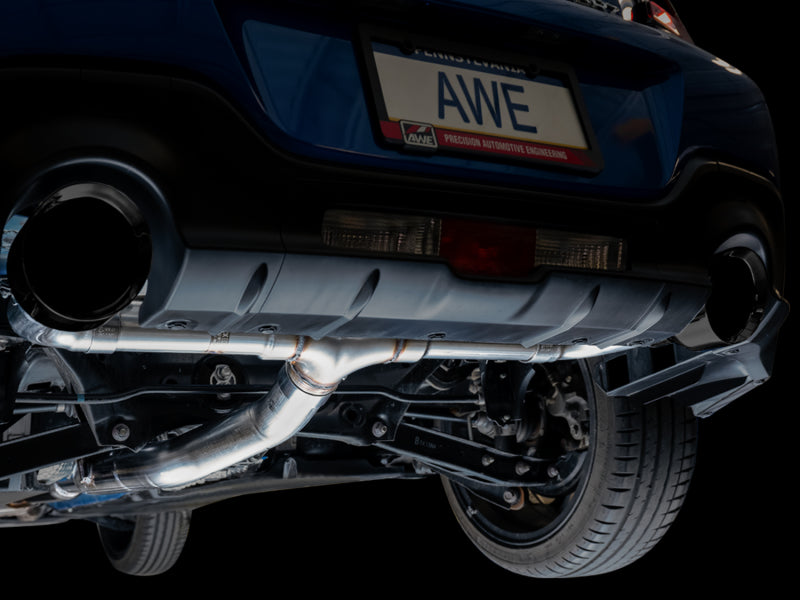 AWE Tuning 3020-33279 AWE Subaru BRZ / Toyota GR86 / Toyota 86 Track Edition Cat-Back Exhaust- Diamond Black Tips