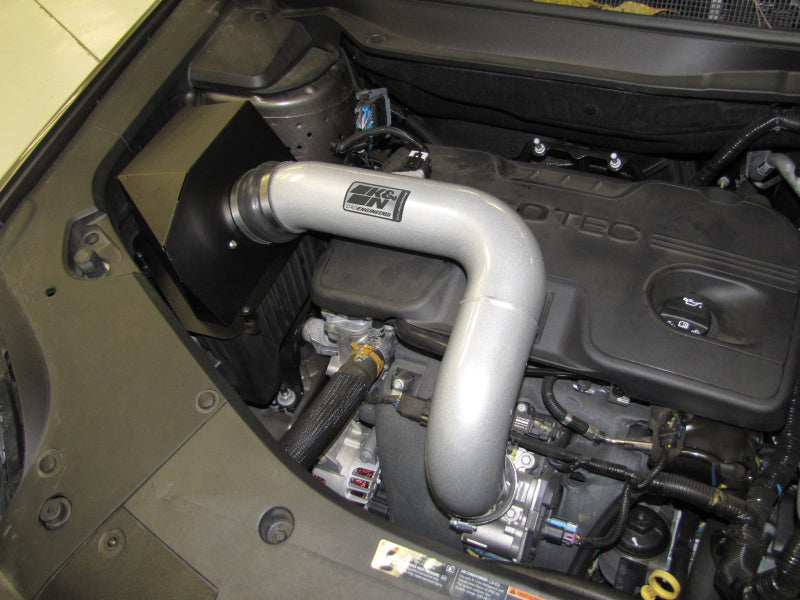 K&N Engineering 77-3071KS K&N 10 GMC Terrain / 10 Chevy Equinox 2.4L-L4 Silver High Flow Performance Kit