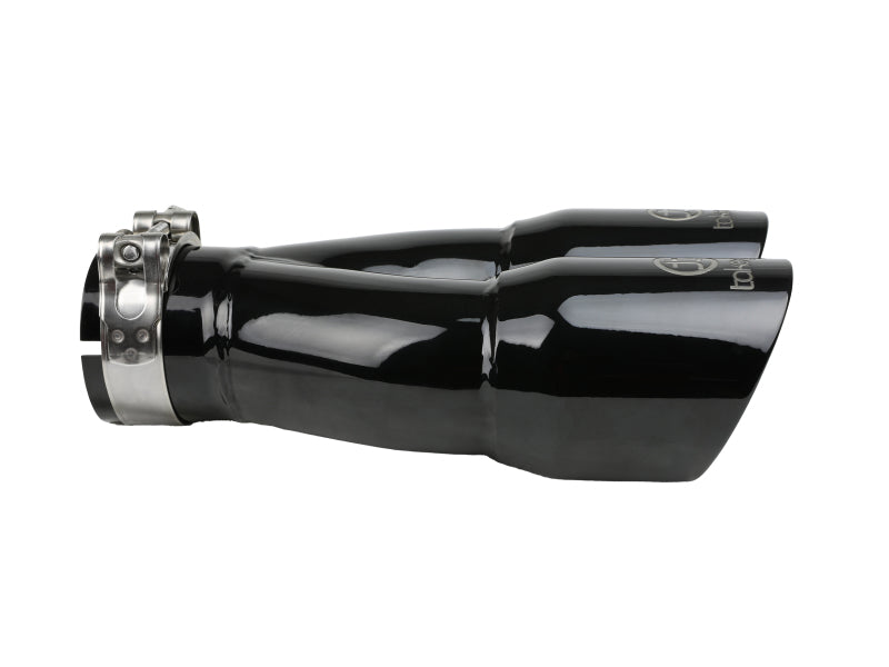 aFe 49T25364-B10 Takeda 2.5in 304 Stainless Steel Clamp-on Exhaust Tip 2.5in Inlet 3in Dual Outlet - Black