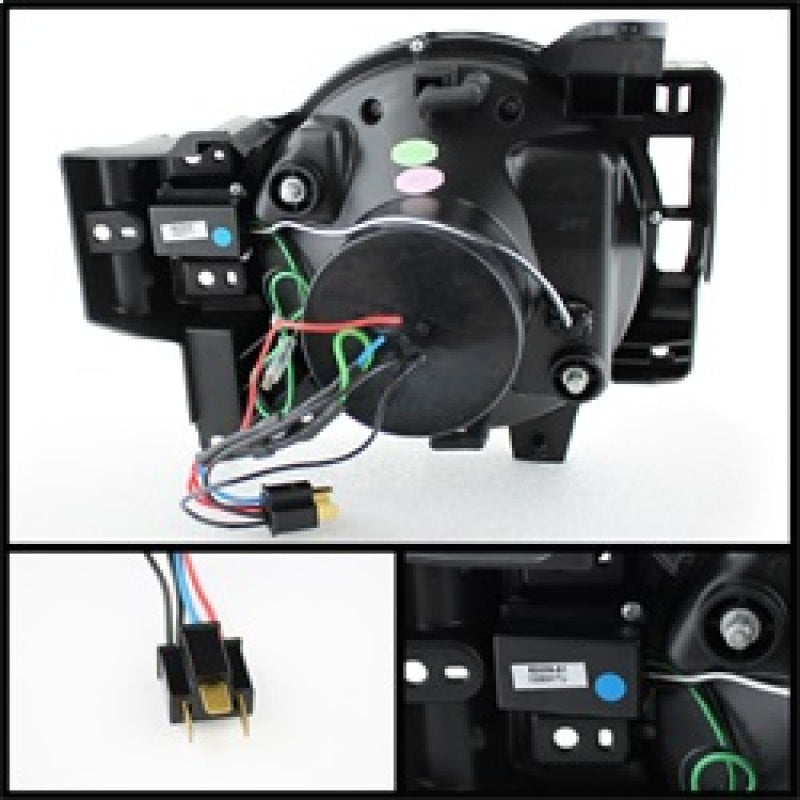 SPYDER 5075314 Spyder Toyota FJ Cruiser 07-14 Projector Halogen Model- 3D DRL LED Blk PRO-YD-TFJ07-3DDRL-BK