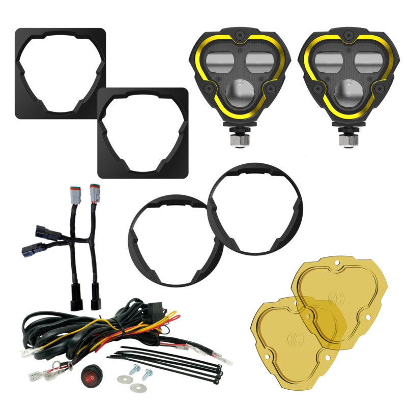 KC HiLiTES 97155 FLEX ERA 3 Dual Mode SAE Fog Lights - 2-Light Master Kit for Toyota Aftermarket Bumper