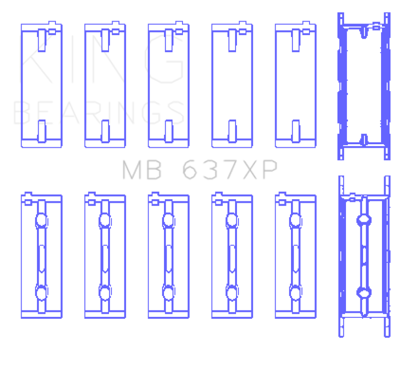 King Engine Bearings MB637XP BMW S85B50A Crankshaft Main Bearings - Size STD