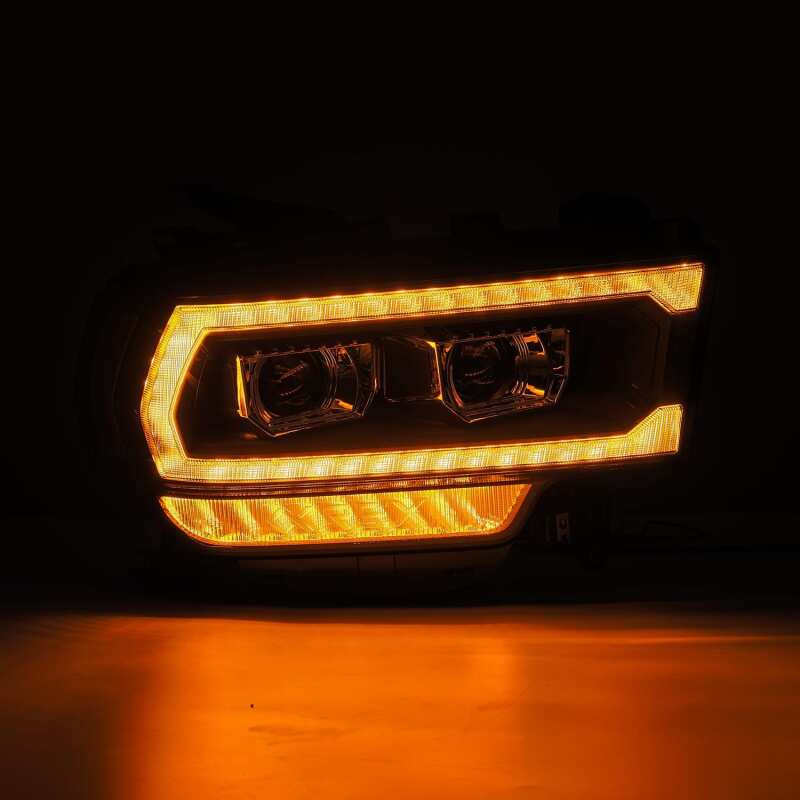 AlphaRex 880550 19-21 RAM 2500 LUXX LED Proj Headlights Plank Style Black w/Activ Light/Seq Signal/DRL