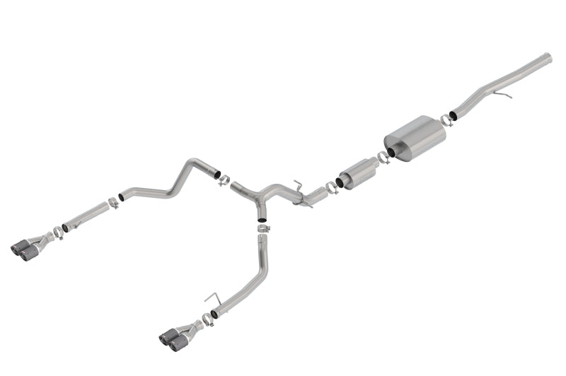 Borla 140774CF 19 Chevrolet Silverado/GMC Sierra 1500 6.2L SS (S-Type) Catback Exhaust - Carbon Fiber Tips