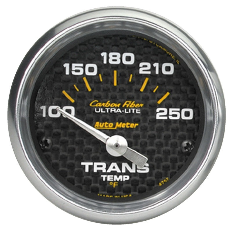 AutoMeter 4757 Autometer Carbon Fiber 52mm 100-250 Deg F Electronic Trans Temperature Gauge