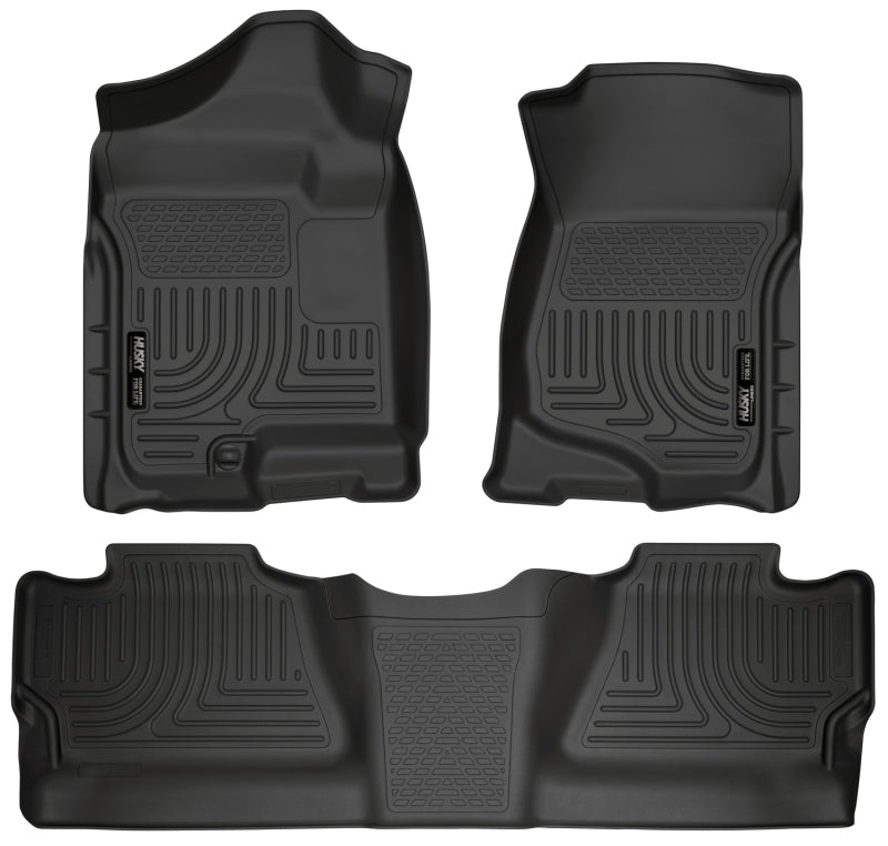 Husky Liners 98201 07-12 Chevy Silverado/GMC Sierra Crew Cab WeatherBeater Combo Black Floor Liners