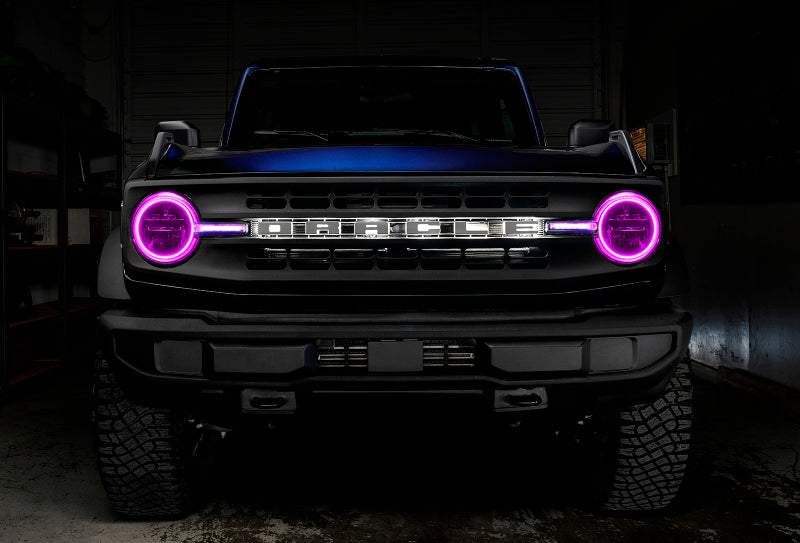 ORACLE Lighting 1471-330 Oracle 21-22 Ford Bronco Headlight Halo Kit w/DRL Bar - Base Headlights -w/RF Cntrl SEE WARRANTY