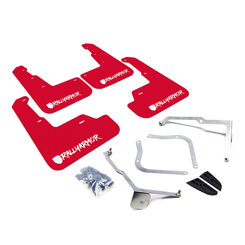 Rally Armor MF32-UR-RD/WH-X 15-21 Subaru WRX/STI Red Mud Flap White Altered Font Logo
