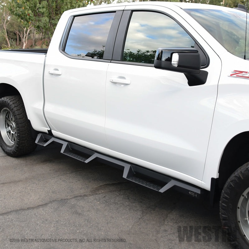 Westin 56-534685 2019 Chevrolet Silverado/Sierra 1500 (5.5ft) Drop Wheel to Wheel Nerf Step Bars - Txt Black