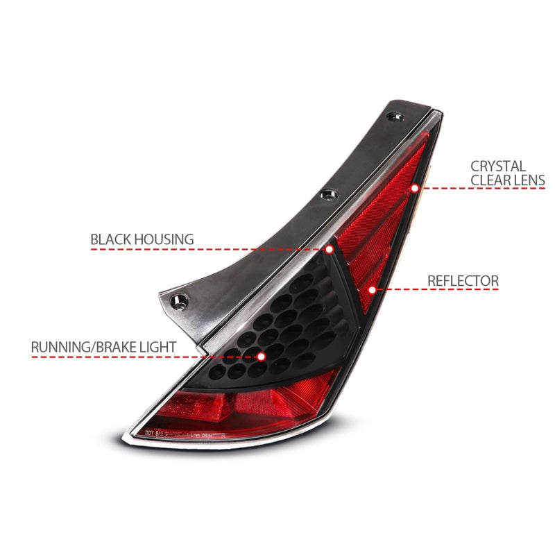 ANZO 321099 2003-2005 Nissan 350Z LED Taillights Black