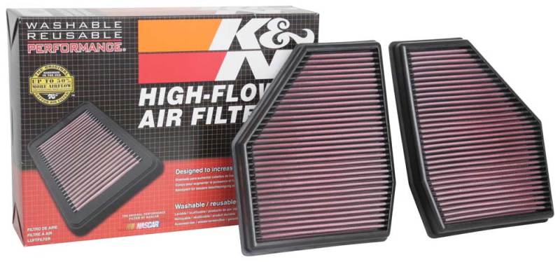 K&N Engineering 33-3128 K&N 18-19 BMW M5 V8 4.4L F/I Turbo Replacement Air Filter (Two Per Box)