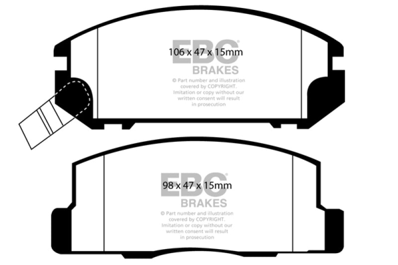EBC DP31107C 99-02 Toyota MR2 1.8 Redstuff Rear Brake Pads