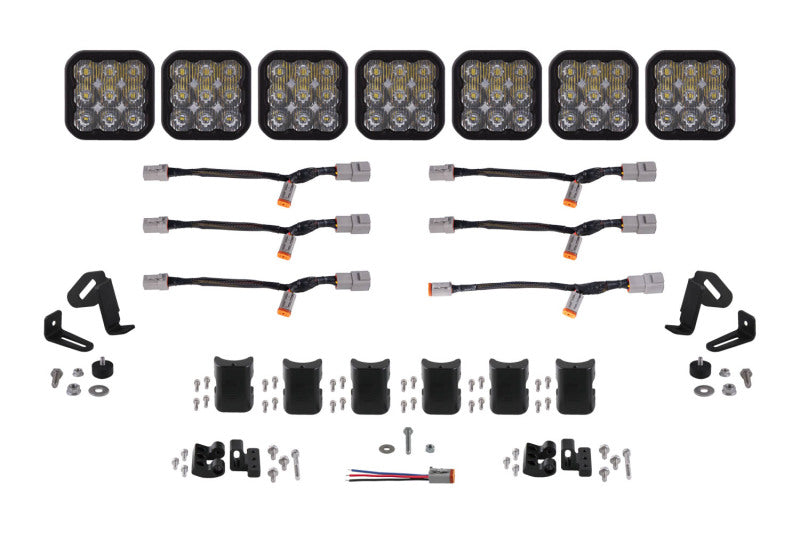 Diode Dynamics DD7258 SS5 Pro Universal CrossLink 7-Pod Lightbar - White Driving