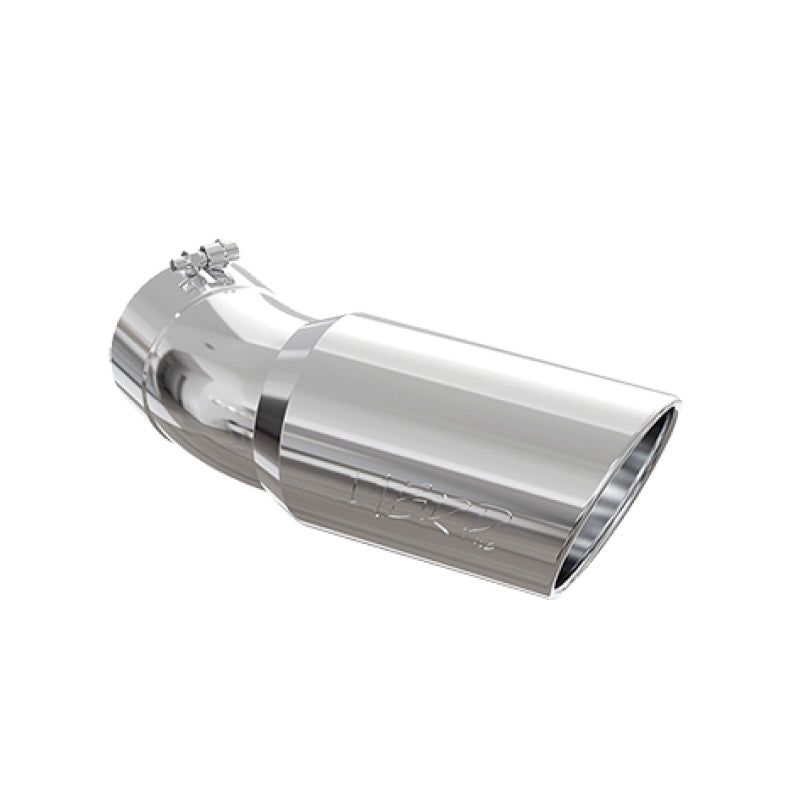 MBRP T5154 Universal Tip 6in OD 5in Inlet 15.5in Length 30 Deg Bend Angled Rolled End T304